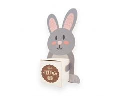 itenga Osternester Hasenbande 4X Hasenfiguren + 4X Kartonwürfel + 4X Sticker + Ostergras. Als Osternest oder Tischdeko