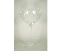 INNA-Glas Bodenvase Lenora auf Standfuß, Kugel - Rund, klar, 60cm, Ø 16cm - Ø 29,5cm - XXL Vase - Glasvase