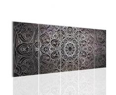 Bilder Mandala Abstrakt Wandbild 200 x 80 cm Vlies - Leinwand Bild XXL Format Wandbilder Wohnzimmer Wohnung Deko Kunstdrucke Pink 5 Teilig - MADE IN GERMANY - Fertig zum Aufhängen 109455b