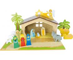 Small Foot 3119 Spielset Krippe aus Holz, Mehrfarbig