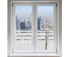 INDIGOS UG Sichtschutzfolie Fensterbild Fensterfolie Glasdekor Rohrkolben Bambus satiniert Blickdicht ORACAL® - 1000mm Breite x 500mm Höhe - auch mit Individueller Breite