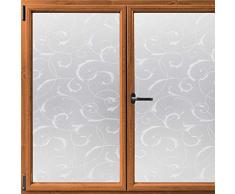 rabbitgoo Fensterfolie selbsthaftende Sichtschutzfolie blickdichte Milchglasfolie statisch haftend Dekofolie Badfenster Anti-UV privatsphäre fensterfolie 90 x 200cm