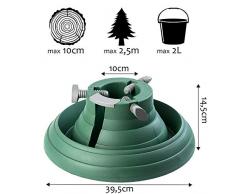 KADAX Weihnachtsbaumständer mit Wasserbehälter, Stabiler Christbaumständer aus robustem Kunststoff für Bäume, moderner Tannenbaumständer, Verschiedene Großen, grün (Baumhöhe bis 2,5m)