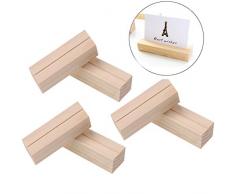 mengger Holz Holzsteg Kartenhalter Platzkarte Tischkartenhalter Namesschild Fotohalter 6 Stück Naturkarton Kraftkarton Tischkarten für Hochzeit Tischnummer Tischkarte Platzkartenhalter Fotoständer