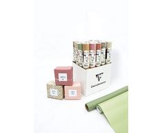 Clairefontaine 223828C Rolle Geschenkpapier Tiny rolls Kraft mit Blumenmotiven (5 m x 0,35m, innovative Breite, einfach zum Transportieren, 70g, Blauer Engel) 1 Rolle, rosa