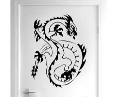 Wandstickers Oriental Asian Dragon Vinyl Wohnkultur Zimmer Fenster Tattoo Shop Wandbild Abnehmbare Tapete Tür Aufkleber 55X75cm