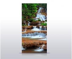 wandmotiv24 Türtapete Wasserfall im Wald.Thailand 100 x 200cm (B x H) - Dekorfolie selbstklebend Tapete, Tür-Aufkleber, Türbild, Wandbild M0894