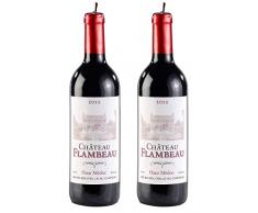 Britesta Flaschenkerzen: 2er Pack Dekorative Wachskerze in authentischer Weinflaschenform 29 cm (Wein-Kerzen)