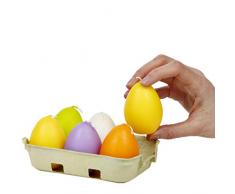 holzalbum 6 Stück Bunte Ostereier zum Osterfest Kerzen aus Wachs Osterkerzen Eierkerzen