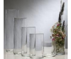 Glasvase CYLI Glas Vase Tischvase Blumenvase Zylinder 15 cm