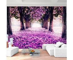 Fototapete Wald Park 396 x 280 cm Vlies Wand Tapete Wohnzimmer Schlafzimmer Büro Flur Dekoration Wandbilder XXL Moderne Wanddeko - 100% MADE IN GERMANY - Pink Violett Lila Runa Tapeten 9003012b