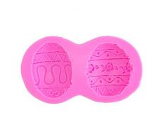 QTMD Formen 3D Silikonform Osterei Kuchen Dekorationswerkzeuge Backblech Urlaub Dessert Mousse Backkuchen Schokolade (2 Stück)