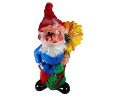 GOM Gartenzwerg mit Sonnenblume 42 x 20 cm Zwerg Germany Garten bruchfest PVC Deko 92548