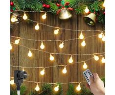 33ft 100LED Kugel Lichterkette Partybeleuchtung mit 8 Lichtermodi und Timer-Fernbedienung Ball String Lights für Outdoor/Indoor-Schlafzimmer, Garten, Hochzeit, Weihnachtsbaum (Warmweiß)