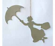 Mary Poppins als Hängefigur - Das wohl berühmteste Kindermädchen der Welt jetzt als Edelstahl Deko kaufen- Dekofigur von Manufakt-Design