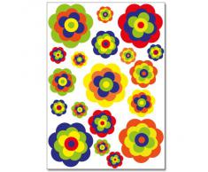 Wandkings Retro Blumen Wandsticker Set, 38 Aufkleber, 2 DIN A4 Bögen, Gesamtfläche 60 x 20 cm