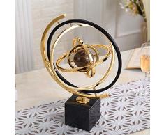 Hauptdekoration Hauptdekoration Zubehör Braune Marmorkugeln in Metallfiguren eingewickelt Wohnzimmerdekorationen Objekte Büro Marmor