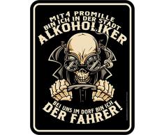 RAHMENLOS Original Blechschild für die trinkfeste Landjugend: Bei Uns im Dorf Bin ich der Fahrer!