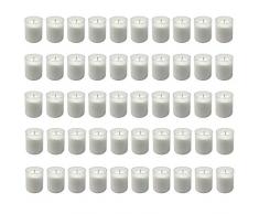 HAC24 50er Set Grablicht Weiss Grabkerze Kleine Friedhofskerzen Grabbrenner Nr.40 Gedenkkerze Grableuchte Trauerlicht Grablichtkerze Grabdekoration