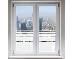 INDIGOS UG Sichtschutzfolie Fensterfolie Glasdekorfolie Dynamische Streifen satiniert Blickdicht ORACAL® - 1200mm Breite x 500mm Höhe - auch mit Individueller Breite