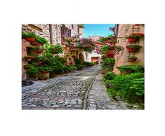 non-brand Aquarium Aufkleber Blumen Gasse Hintergrund Rückwandfolie Wandbild Fotoposter - L