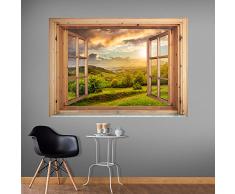 murando - 3D WANDILLUSION 140x100 cm Wandbild - Fototapete - Poster XXL - Fensterblick - Vlies Leinwand - Panorama Bilder - Dekoration - Natur Landscape