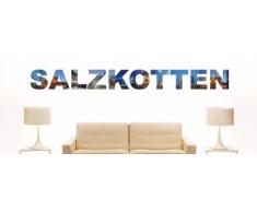 Wandtattoo farbige Wandschrift Städtename Salzkotten mit Sehenswürdigkeiten 180 x 18 cm Länge