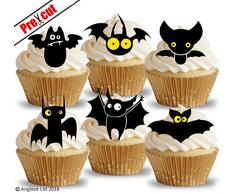 vorgeschnittenen Funny Fledermäuse essbarem Reispapier/Waffel Papier Cupcake Kuchen Topper Halloween Party Geburtstag Dekorationen