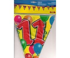 1 WIMPELKETTE 11.Geburtstag GIRLANDE 10m PARTY DEKO