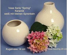 schenken und wohnen Kugelvase Keramik Serie Spring 14x14 cm (HxD) Weiss gesprenkelt