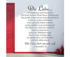 KLEBEHELD® Wandtattoo Das Hohelied der Liebe - 1. Korinther 13 | Bibel Zitat | Größe 53x60cm, Farbe gold