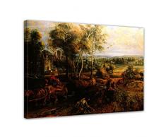 Kunstdruck - Peter Paul Rubens - Landschaft mit Ansicht von Schloss Steen - 70x50cm einteilig - Alte Meister - Leinwandbilder - Bilder als Leinwanddruck - Bild auf Leinwand - Wandbild von Bilderdepot24