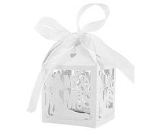 JZK® Schachtel Geschenkbox Gastgeschenk Kartonage klein Süßigkeiten Kartons Bonboniere Kasten, Tischdeko Favous Box für Hochzeit Party Feier (Bonbon Schachtel 3)