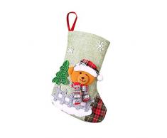 Weihnachten hängenden Strumpf, Weihnachten Dekorationen Weihnachtsmann Schneemann Elch Weihnachtssocken Nikolausstiefel Weihnachtsdeko Christmas Strumpf Socke Geschenk Süßigkeiten Taschen Grün