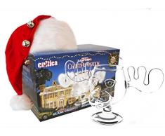 Cultica Schöne Bescherung Elchglas Christmas Vacation Moose Mug aus Glas offiziell lizensiert in Warner Brothers Fotobox inklusive Clark Griswold Weihnachtsmann Mütze wie im Film