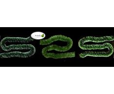 Butterfly 3m Grasgirlande Ø 10cm grün mit weißen Spitzen/Tannengirlande Weihnachtsgirlande Girlande Weinachten Christbaumschmuck Tanne Gras Deko Festzeltgirlande Hochzeit 100mm