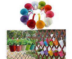 Capalta Blume 10 stück Blumentopf Balkontopf Hängetopf Blumentöpfe zum Aufhängen Balkon Garten Töpfe Wand Pflanzer Metallwanne Blumenhalter