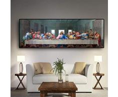 Leinwand Wandkunst, Das Letzte Abendmahl Von Leonardo Da Vinci Berühmte Ölgemälde Poster Und Drucke Wandbilder for Wohnzimmer Küche Zimmer No Frame Leinwand-Malerei (Size (Inch) : 30x90cm)