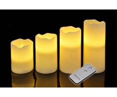 4er Set Led Kerzen mit flackerndem Licht und Fernbedienung