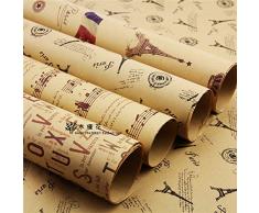 Geschenkpapier,Leaptech Double Size Geschenkpapier Weinlese-Zeitung Geschenkpapier Artware Verpackung Paket Papierweihnachtspackpapier-5 Stück in verschiedenen Design 75 * 51cm