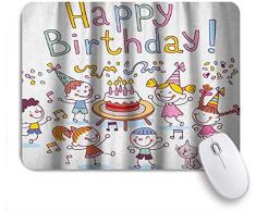 Dekoratives Gaming-Mauspad,Kinderfeier festliche cremige Kuchenkerze,Bürocomputer-Mausmatte mit rutschfester Gummibasis