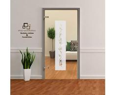 rs-interhandel® Glastür Aufkleber Tattoo Folie Glasdekor Fensterfolie Sichtschutz Wohnzimmer, Bad, Küche oder für alle Glasflächen Sichtschutzfolie für Türen GDT007