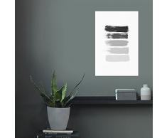 artboxONE Poster 30x20 cm Abstrakt Muster Schwarzweiß Stift & Papier 5 Shades Brushes grau hochwertiger Design Kunstdruck - Bild Abstrakt Muster Schwarzweiß Stift & Papier von Paper Pixel Print
