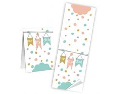 10 braune Geschenktüten Papiertüten mit Aufkleber Sticker nur für dich in Pastell-Farben (Tütengröße: 14 x 22 x 5,6 cm); perfekt für kleine, süße und persönliche Geschenke für jede Gelegenheit; 1a-Qualität