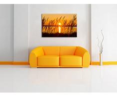 Sonne zwischen Gräsern Format: 60x40 cm auf Leinwand, XXL riesige Bilder fertig gerahmt mit Keilrahmen, Kunstdruck auf Wandbild mit Rahmen, günstiger als Gemälde oder Ölbild, kein Poster oder Plakat
