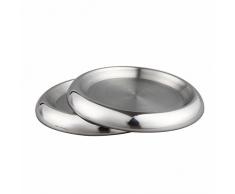 IMEEA Untersetzer Rund 2er Pack SUS304 Edelstahl Getränkeuntersetzer Glasuntersetzer Kerzenhalter rund Untersetzer für Tasse Glas Flasche Bier Kaffe Tee Metallic Kerzenhalter (2 Stück Set)