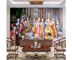 XQFZXQ Wandgemälde Ölgemälde von Menschen an der Palastballszene Selbstklebend PVC 3D Wandgemälde Fernseher Hintergrund Wohnbereich Kinderzimmer Thema Hintergrund Junge Mädchen Karikat(B)400x(H)280cm