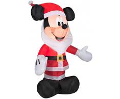 Gemmy aufblasbare Micky Maus mit Weihnachtsmann-Bart, 8,9 cm