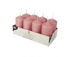 Pappstar Stumpenkerzen altrosa, 50 x 100mm (8 Stück)