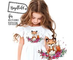 ilka parey wandtattoo-welt® Bügelbilder Applikation Fuchs und Punkte Bügelbild Bügelmotiv Aufbügelbilder für Mädchen bb106